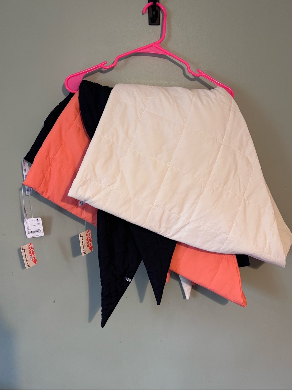 THREE Free People Movement triangle Puffer Scarves